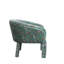 Chaise rembourrée en velours de coton avec imprimé botanique et structure en bois de manguier