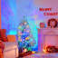 Arbre de Noël artificiel argenté 4FT avec 150 lumières DEL (11 modes), 400 branches et un pied en métal-420446095