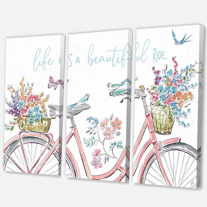 Bouquet de fleurs floral printemps français sur toile, plusieurs pièces - Bouquet de printemps, H 28 po x l 36 po x P 1 po
