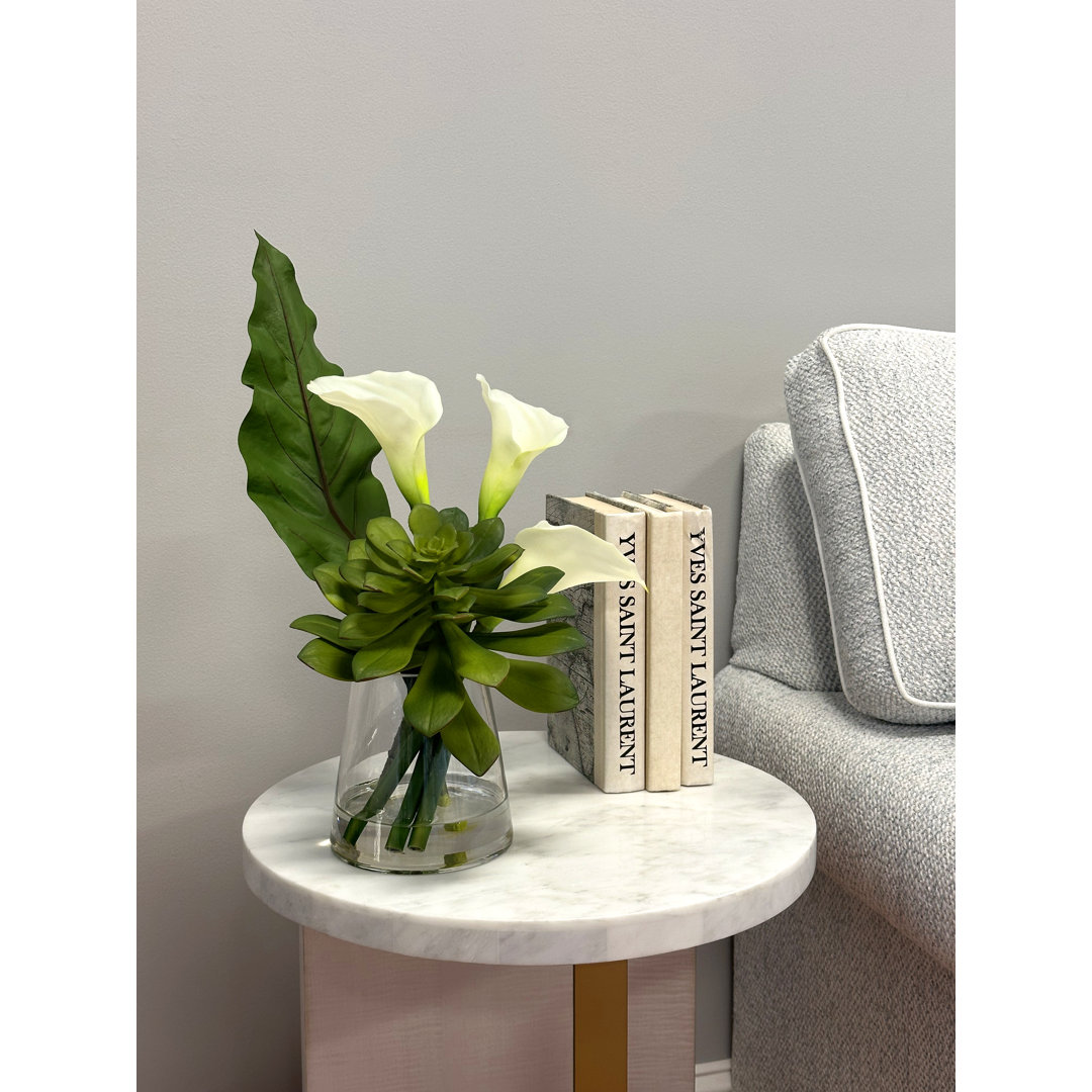 Modern Faux Floral with Calla Lilies and Succulents Primrue