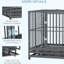 Cage pour chien 43 po en métal gris avec roues verrouillables, porte double, plateau amovible