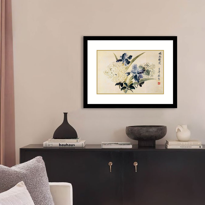 Blooming Hydrangeas by Yun Shouping- Single Picture Frame Print, 13.5" H x 17.5" W