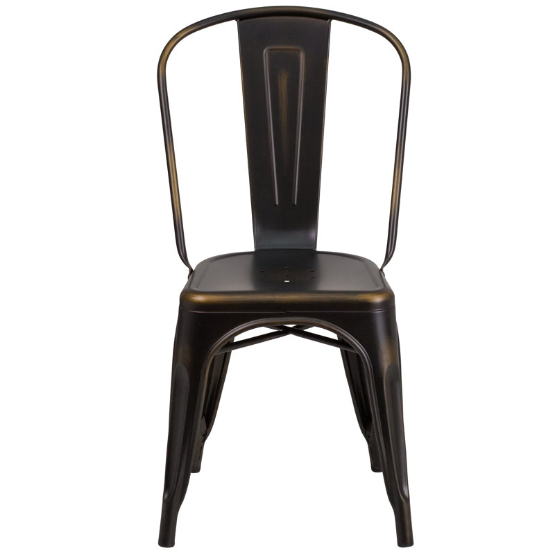 Lily Metal Stackable Side Chair, Copper