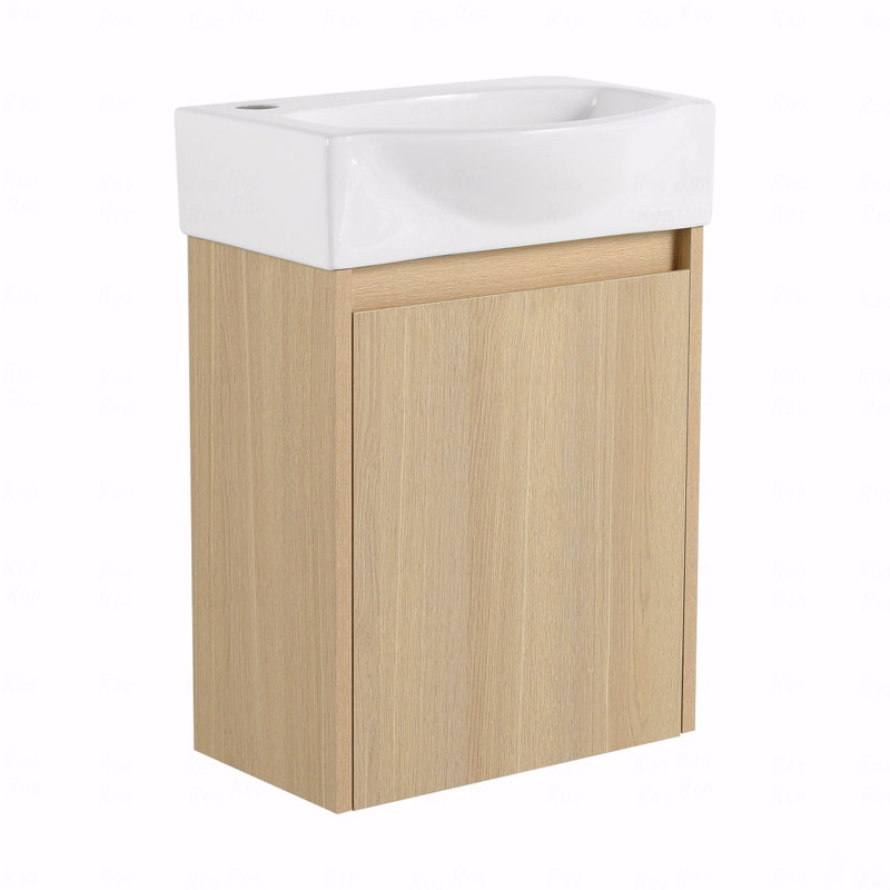 Ensemble de meuble-lavabo de salle de bain pour petit espace, petit meuble-lavabo moderne avec lavabo en céramique, petit lavabo de salle de bain