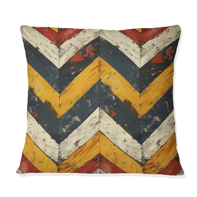 Yellow White Chevron Charm - Chevron Pillow