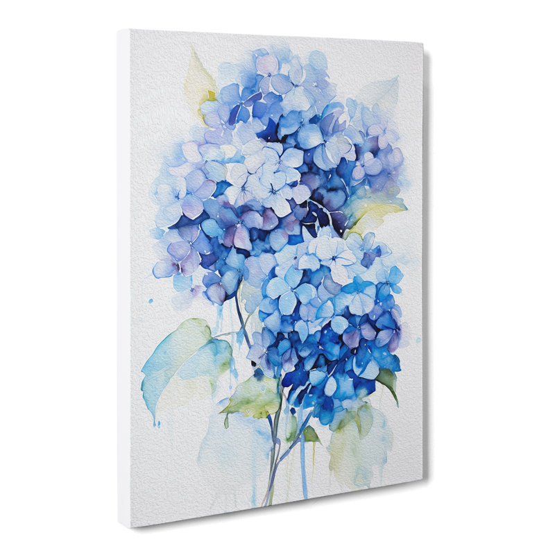 Hydrangea Gestural No.2 - No Frame Print, 60cm H x 40cm W x 3cm D