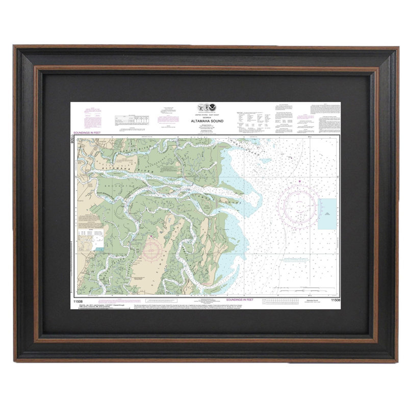 Altamaha Sound | Nautical Chart | Framed Print, 36" H x 27" W