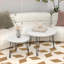 Ensemble de tables basses gigognes blanches pour petits espaces, MDF et amp; Cadre en métal