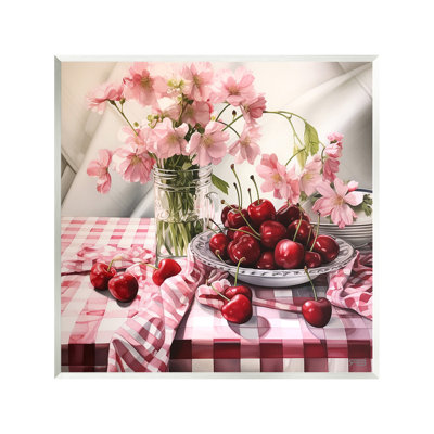 «Summer Cherries & Florals», art mural sur bois par RB