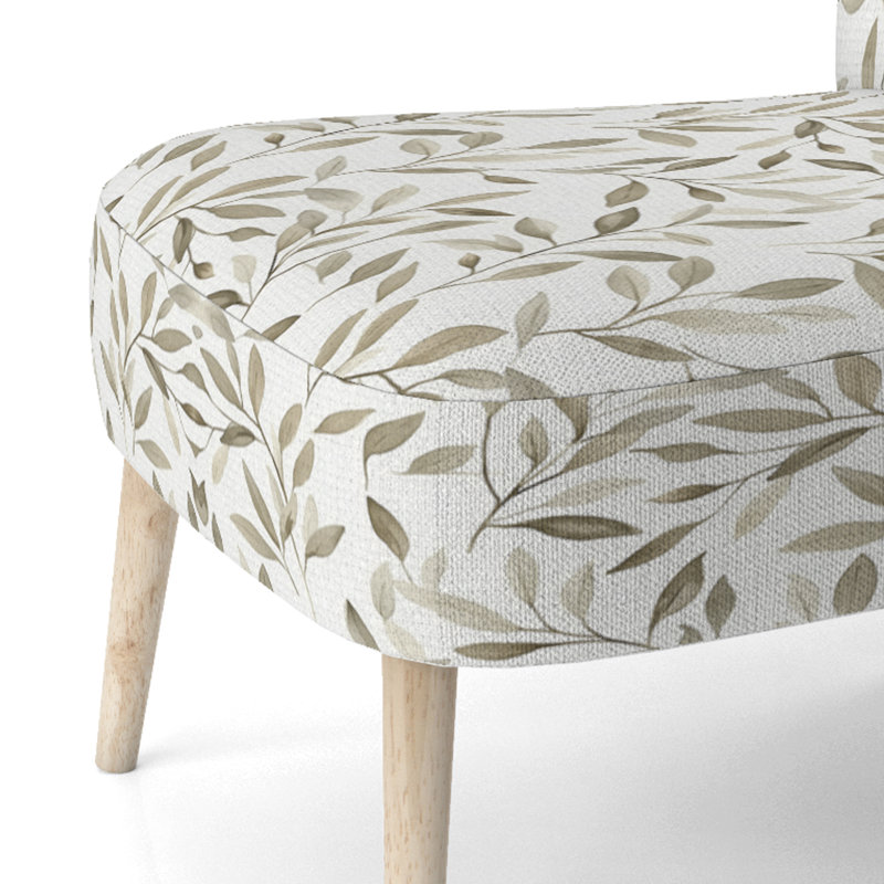 Chaise rembourrée Floral, Chaise d'appoint sans accoudoirs