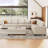 Shavera 7 - Piece Velvet Upholstered Sectional Sofa Large L shaped Livingroom Couch with Storage Ottoman-194781863