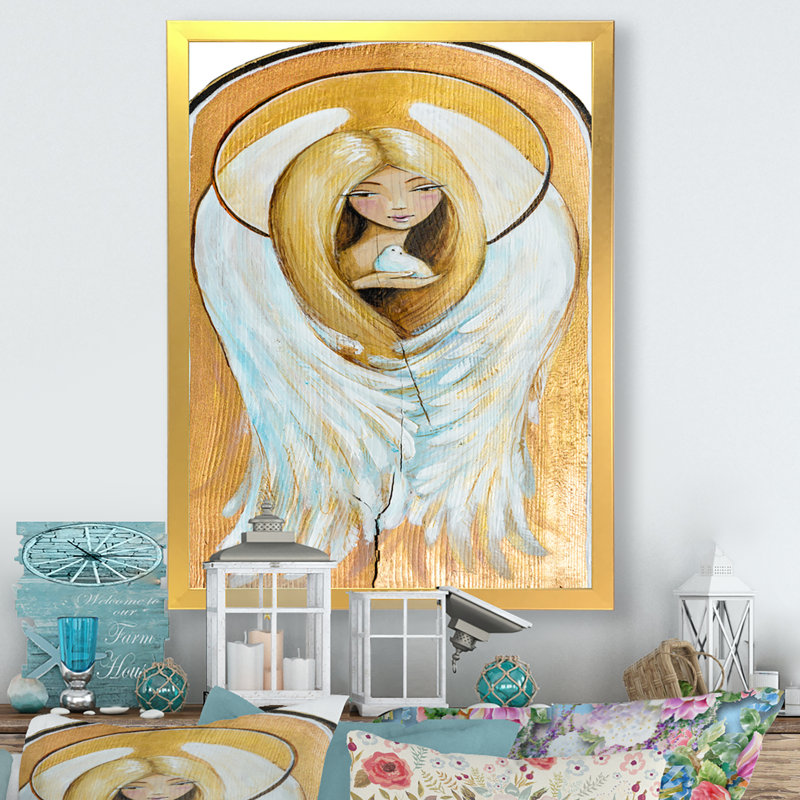 «Imperial Angel Artwork III», reproduction sur toile encadrée, Toile avec cadre photo doré, H 32 po x l 16 po x P 1 po