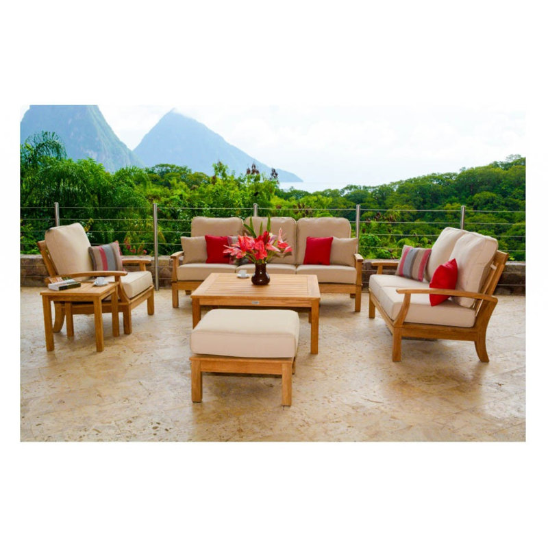 Monterey Outdoor 6 - Piece Teak Conversation Set, Natural