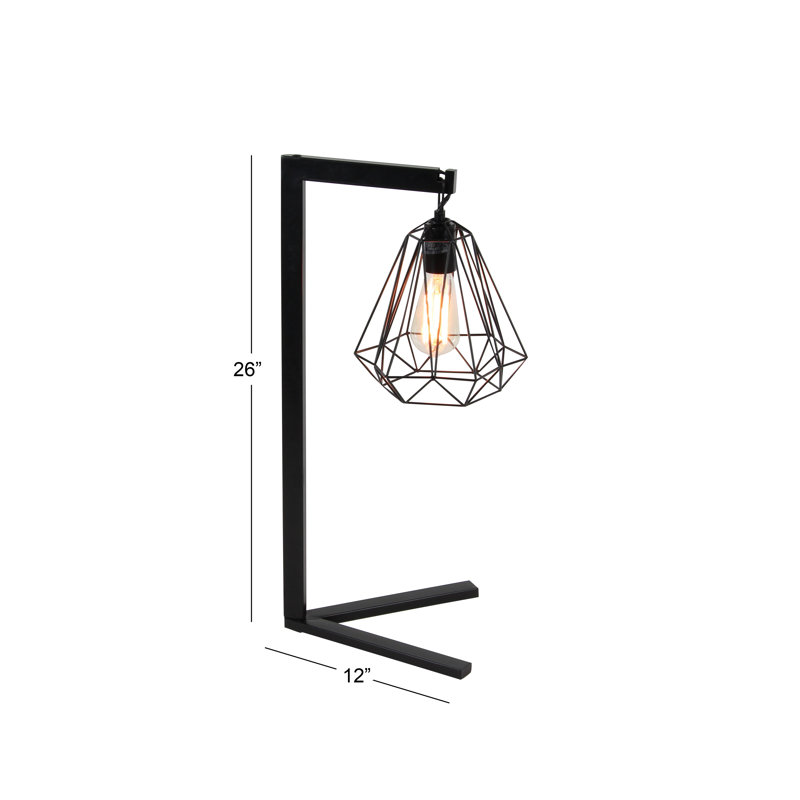 Lampe de bureau 26 po à fil de métal, Noir