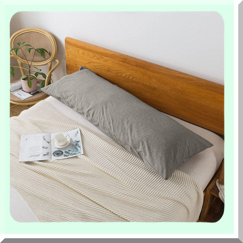 UltraComfort Body Size Cotton Pillowcase - Grey | Lightweight, Durable, Soft | 100% Cotton | Breathable Fabric | Single Piece