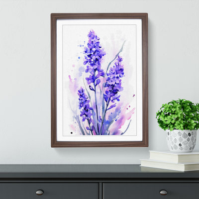 Lavender Flower Gestural Art - Framed Print