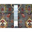 Gris brumeux 2 pi 9 po x 4 pi 2 po, teinture végétale, laine pure, super kazak afghan avec motif gul du Caucase, noué à la main, échantillon, tapis, tapis oriental