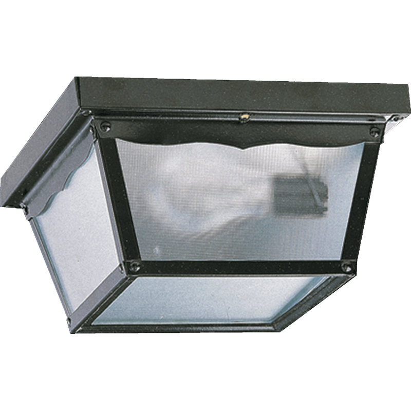 Plafonnier encastré 2 lumières, H 5 po x l 7,5 po x P 7,5 po, Noir brillant