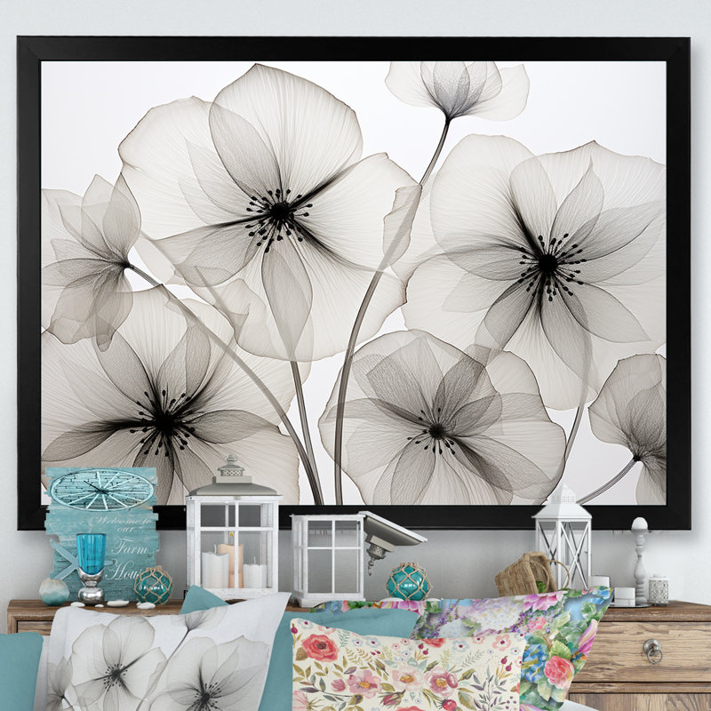 «Black and White Morning Glory Speed - Morning Glory», reproduction d'art sur toile, Cadre simple noir
