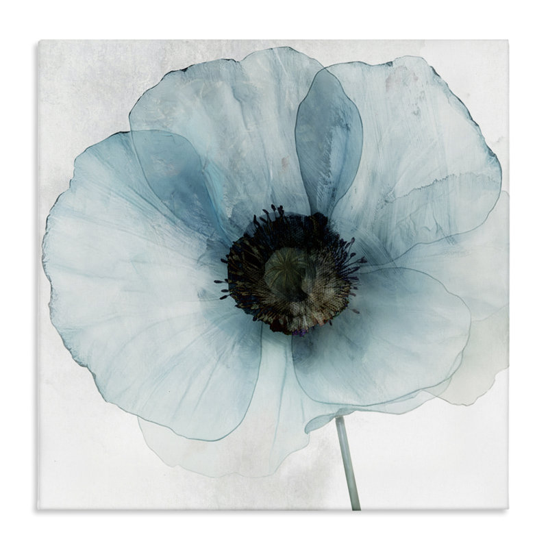 Toile florale «Blue Promise Peony», conception par Annabelle Hall, H 17 po x l 17 po