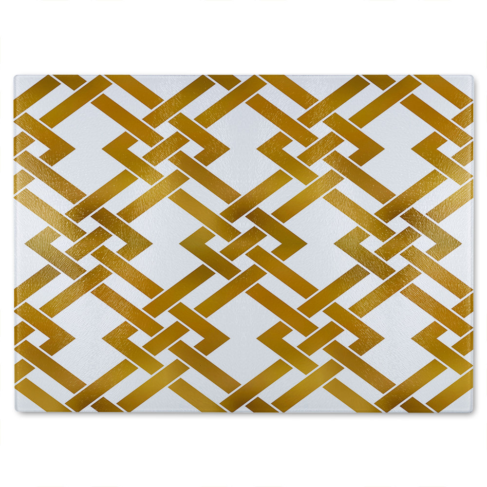 Geometric Chain Glass Chopping Board