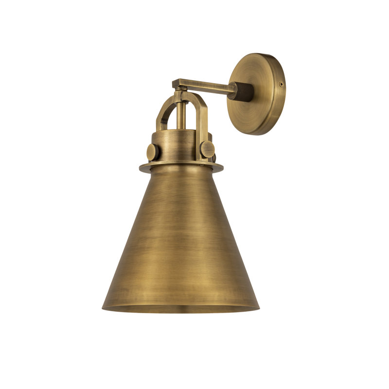 Acie Steel Armed Sconce, Brushed Brass, Brushed Brass