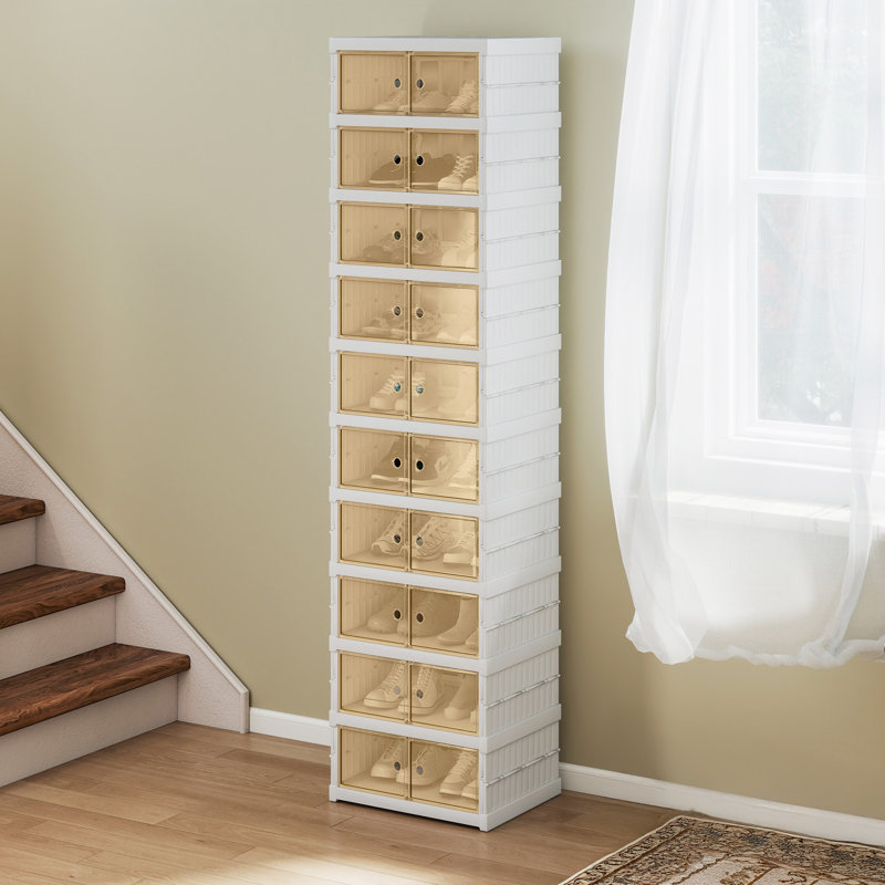 20 Pair Stackable Shoe Storage Cabinet