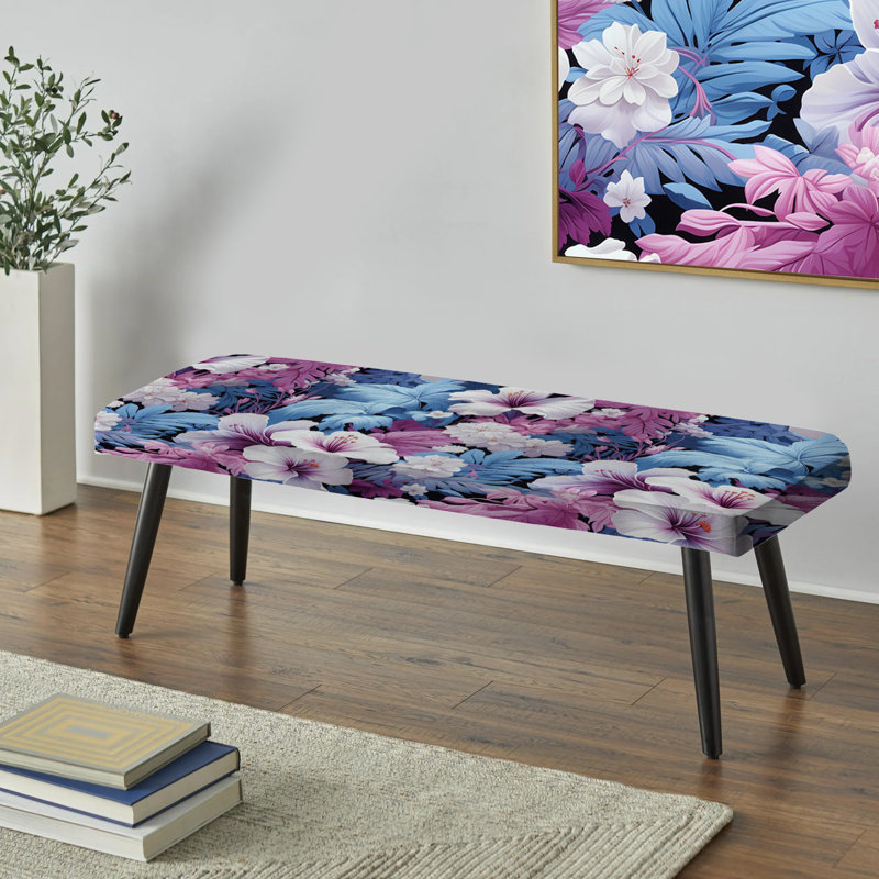 Lace Veil - Banc rembourré, Motif tropical de paysage de rêve tranquille