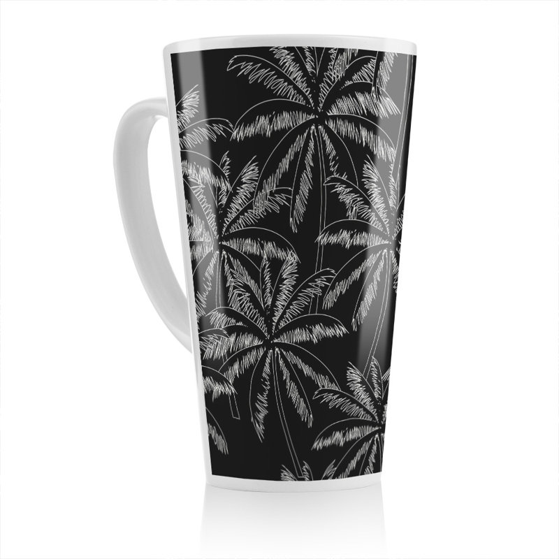 White Palm Trees On Latte Mug