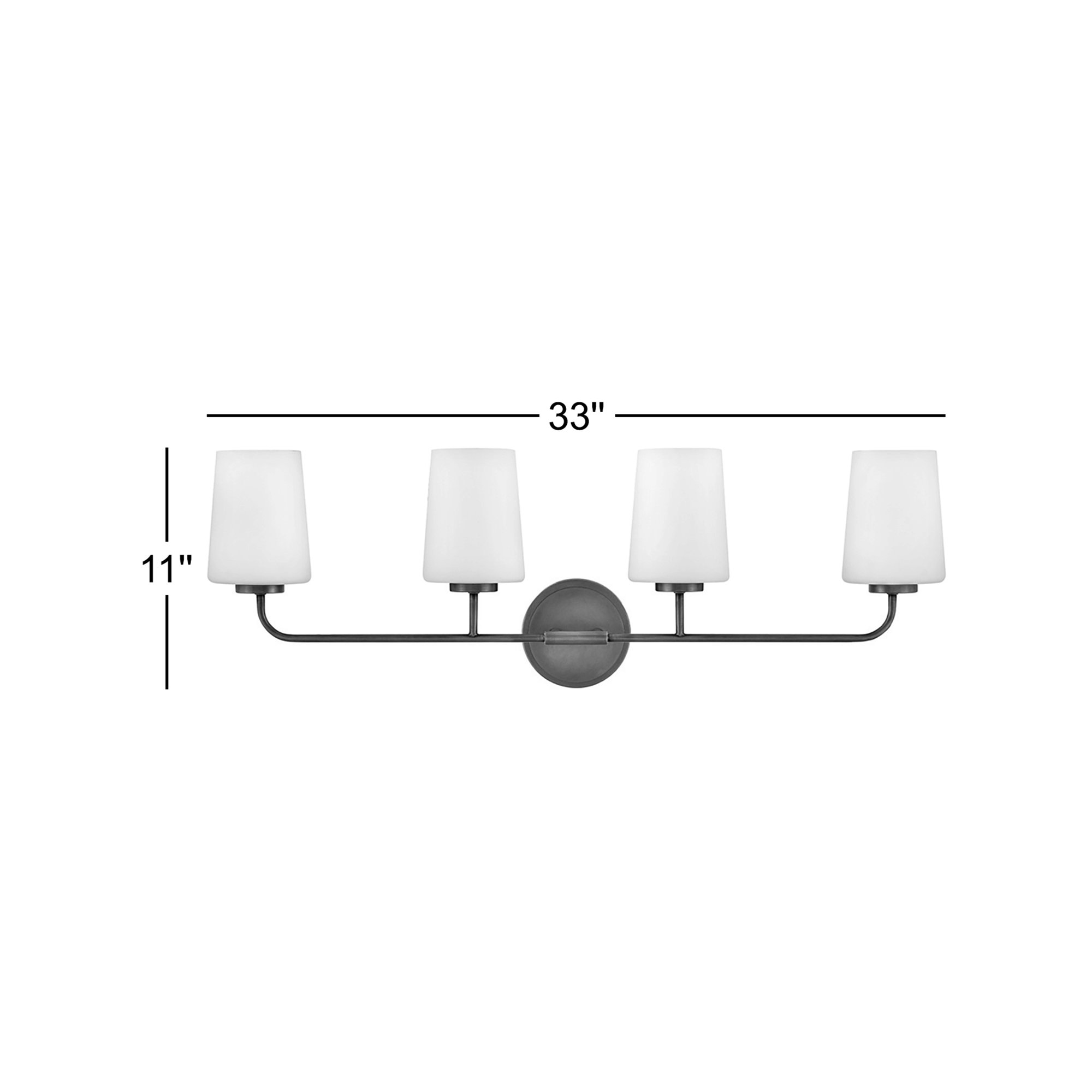 Fitz 4 Light Frosted Dimmable Vanity Light, Lacquered Brass