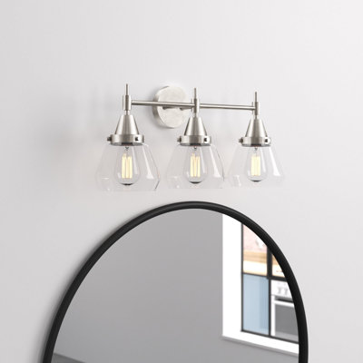 Caden Fulton - 3 Light 25" Bath Vanity Light - Matte Black Finish - Light Smoke Shade