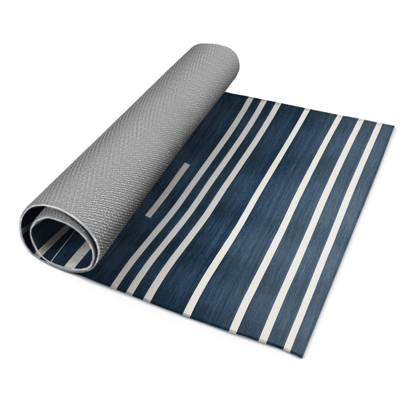 Tapis intérieur / extérieur gris HorizontalStripes, Rectangulaire 2 pi x 3 pi