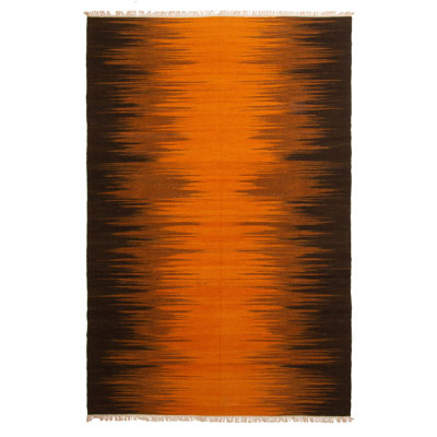 Kilim orange brûlé Ethier 5 pi 6 po x 8 pi 0 po