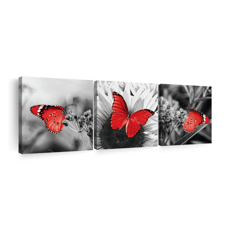 «Butterflies Pop», reproduction sur toile, H 38 po x l 12 po x P 1 po