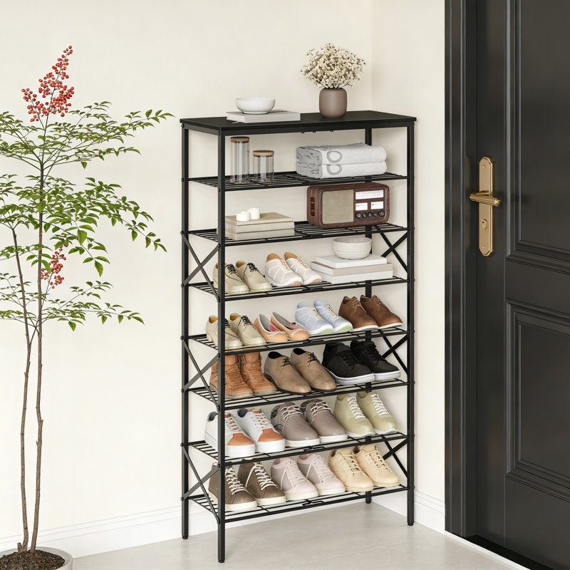 Range-chaussures de grande capacité de style industriel