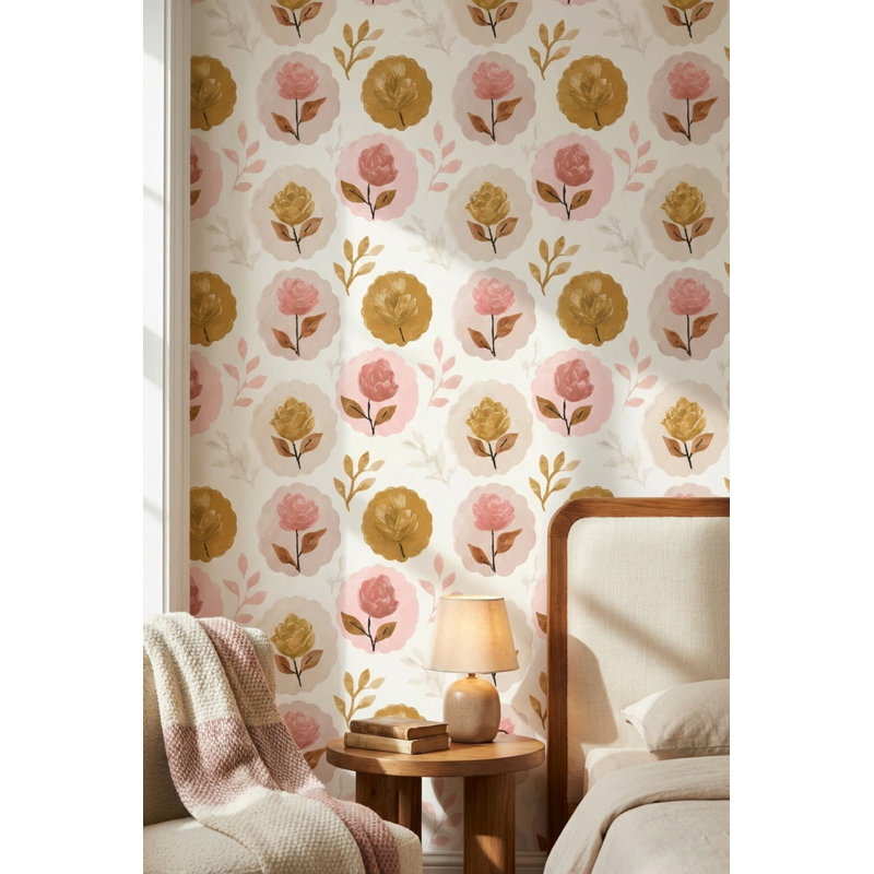 Papier peint floral, Texturé non collé