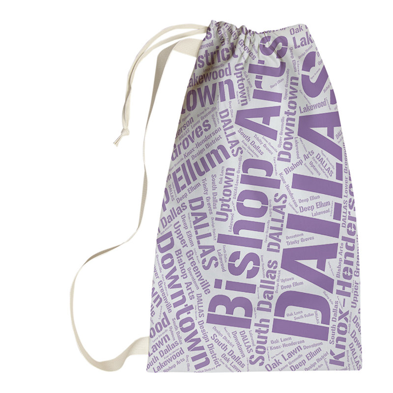Laundry Hamper with Handles, Small (29" H x 18" W x 1.5" D), Purple, Dallas