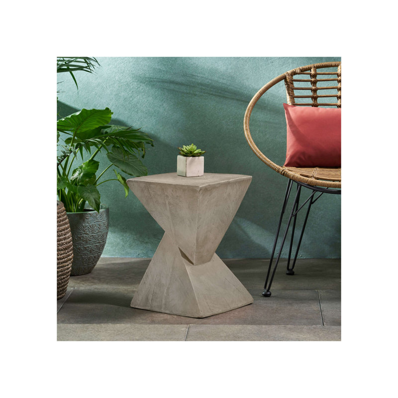 Table d'appoint géométrique en bois aggloméré en forme de sablier