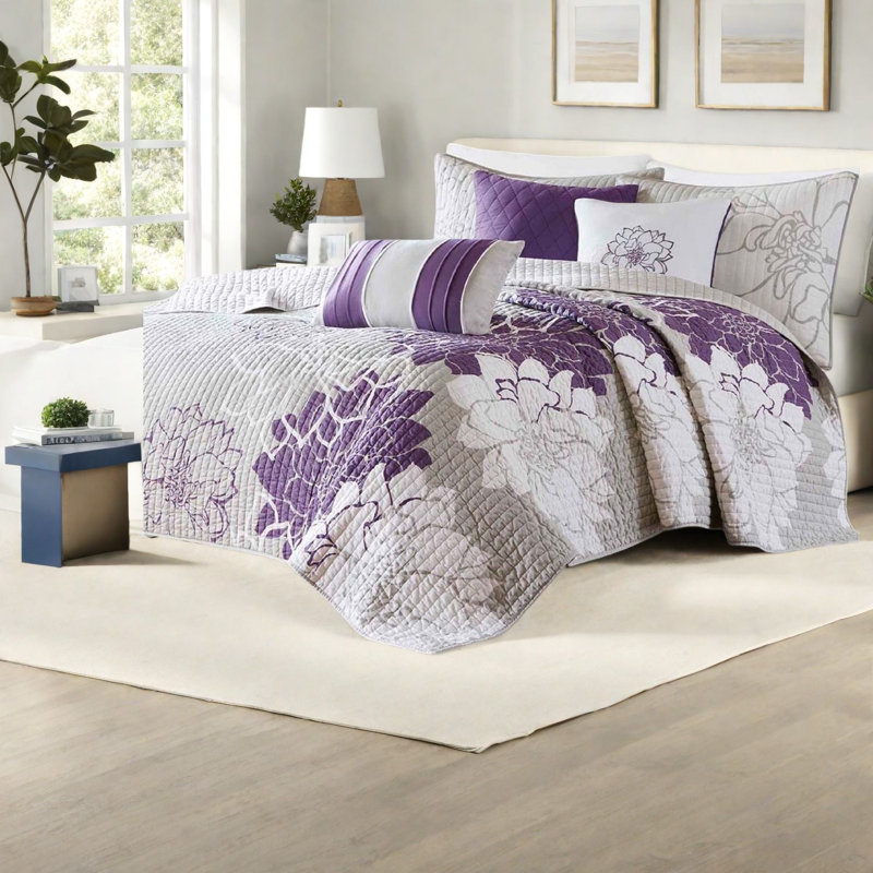 Reversible Floral Cotton Bedding Sets For Summer Comfort, King Size