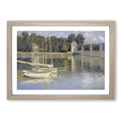 The Argenteuil Bridge by Claude Monet Framed Oil - Framed Print