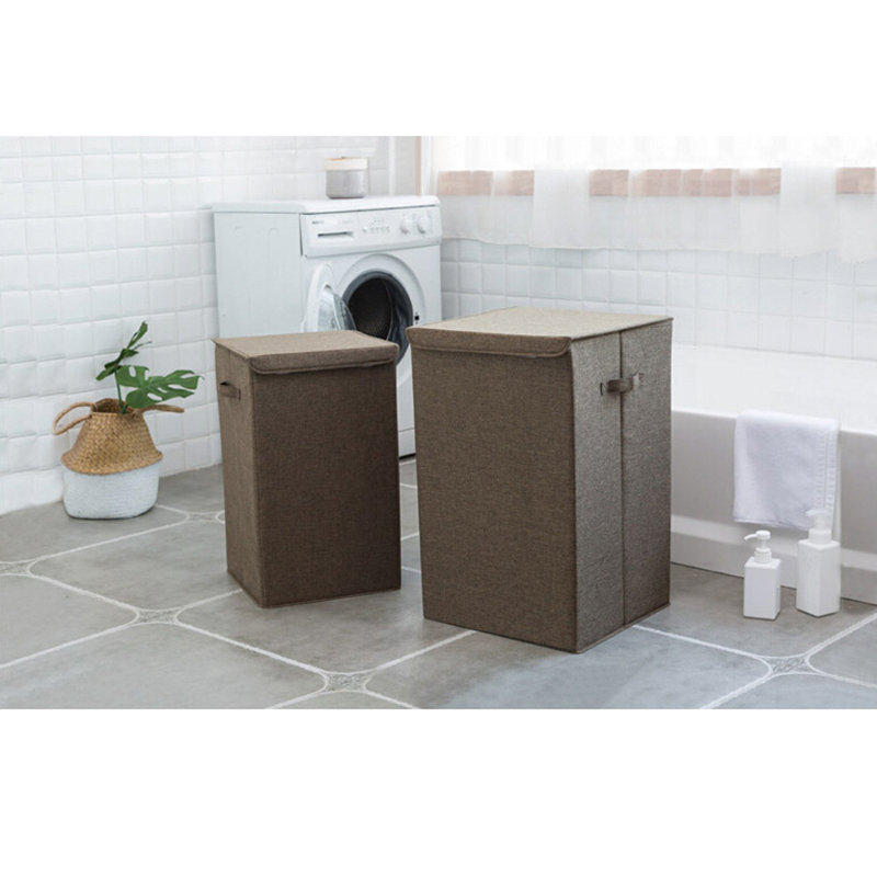 Fabric Laundry Hamper with Handles, Large (63cm x 40cm x 40cm), Grey