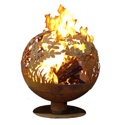 Foyer d'extérieur au feu de bois en acier Huebner Garden