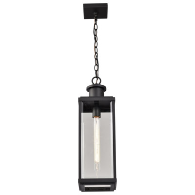 Luca - Hanging Pendant - Sand Black Finish - Clear Beveled Glass