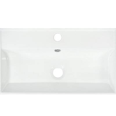 21.6" Bathroom Vanity Sink Ceramic - White, Hard & Build, To Scratches Stains, Withstands Heat Looks Stylish Material Quality, Stain- Surface Finish, Heat- Performance