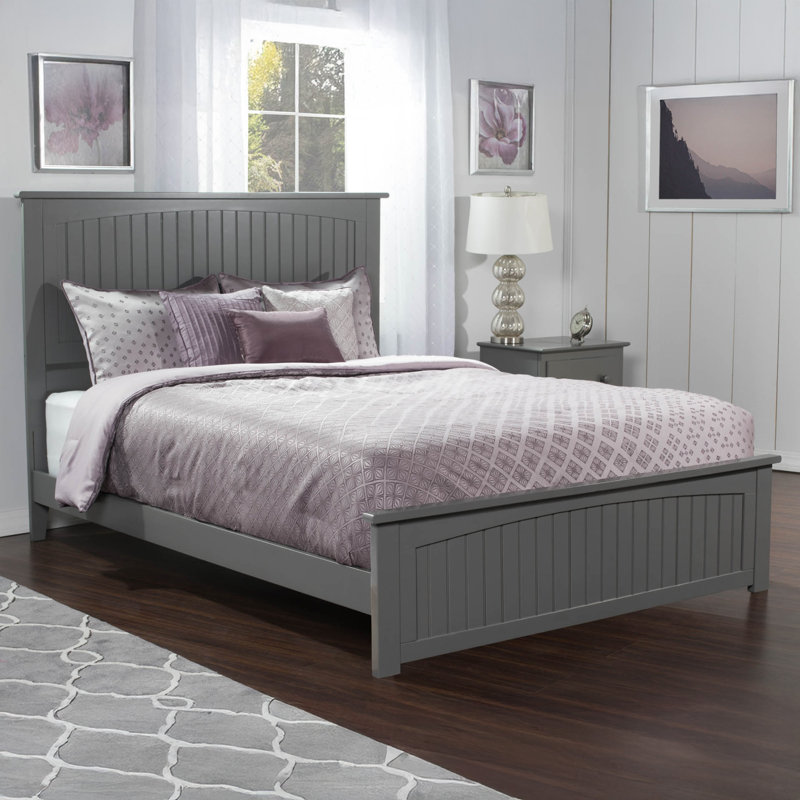 Graham Solid Wood Foundation Bed with Matching Footboard, White, Twin