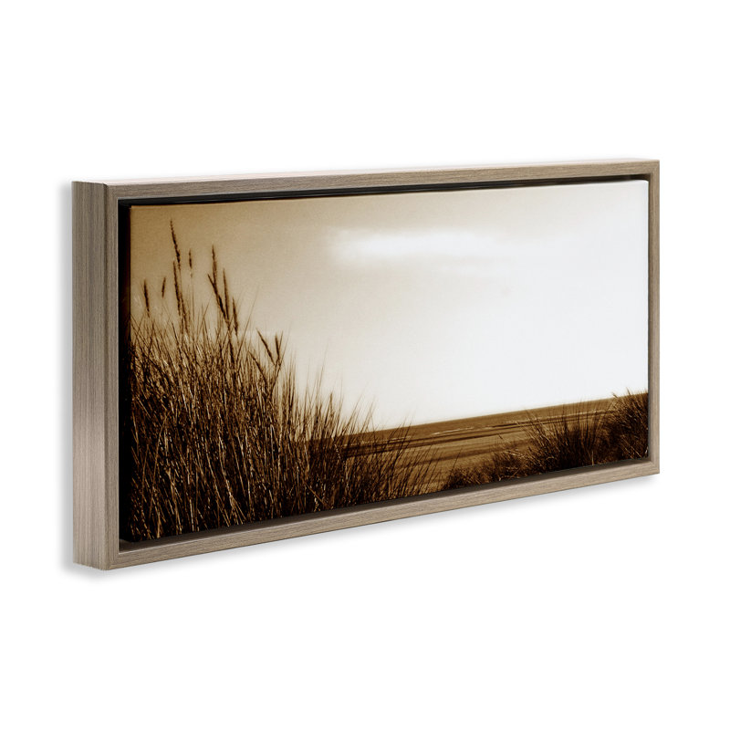 «Long View Horizon», art mural encadré flottant par Noah Bay, Cadre flottant orme Montalcino, H 14 po x l 31 po