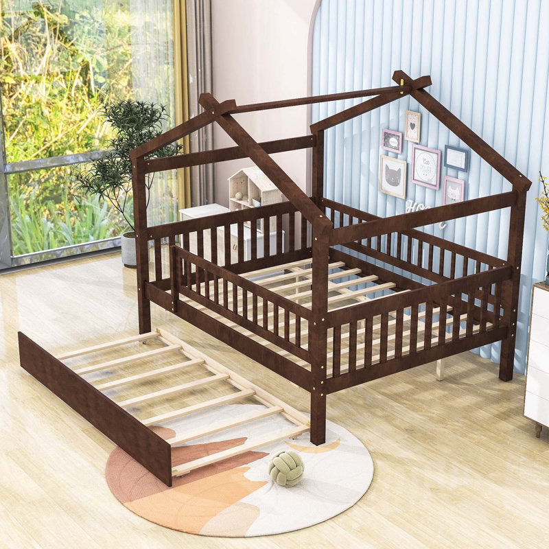 Dustee Wood Daybed with Slats, Full, Walnut