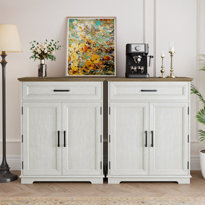 1Drawer 2-Door Accent Cabinets Chests with Storage for Living Room,Kitchen,Entryway,Dining Pantry Cabinet with 4 Hanging Shelves