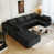 Black Plush Corduroy Fabric selected