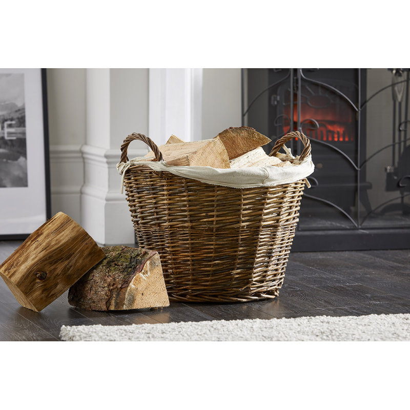 Herland 52cm W x 32cm D Wicker With Fabric Liner Log Store